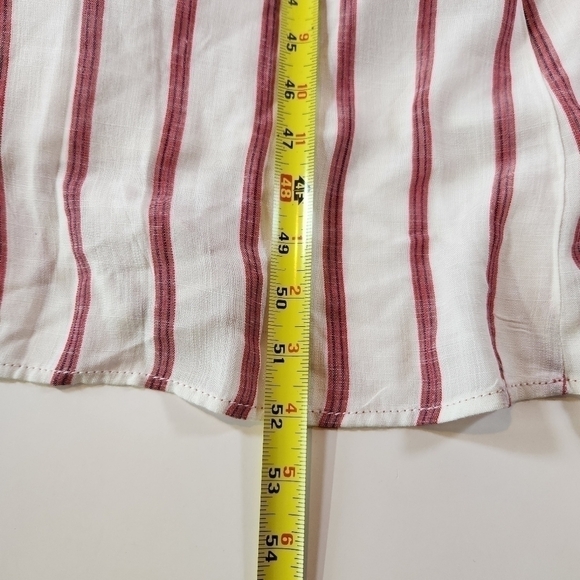 Chelsea & Violet Womens S Boho Maxi Summer Chic Dress Button Up White Red Stripe - Picture 12 of 12